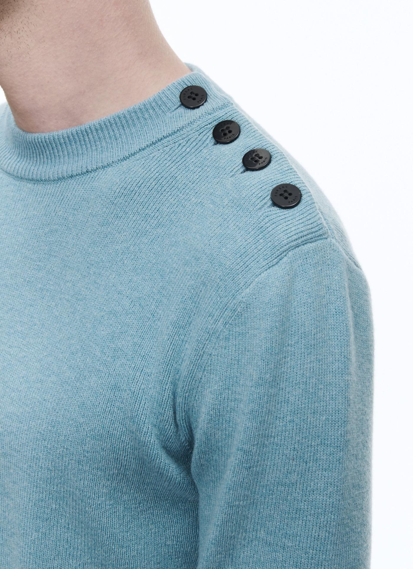 Fursac - Pull Marin En Laine Et Coton - Ciel - Homme