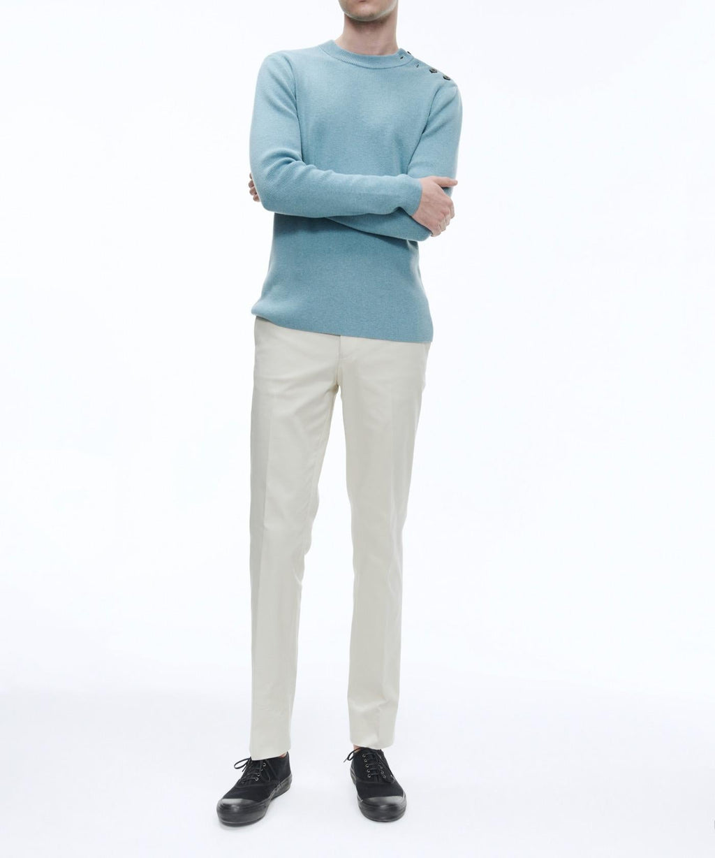 Fursac - Pull Marin En Laine Et Coton - Ciel - Homme
