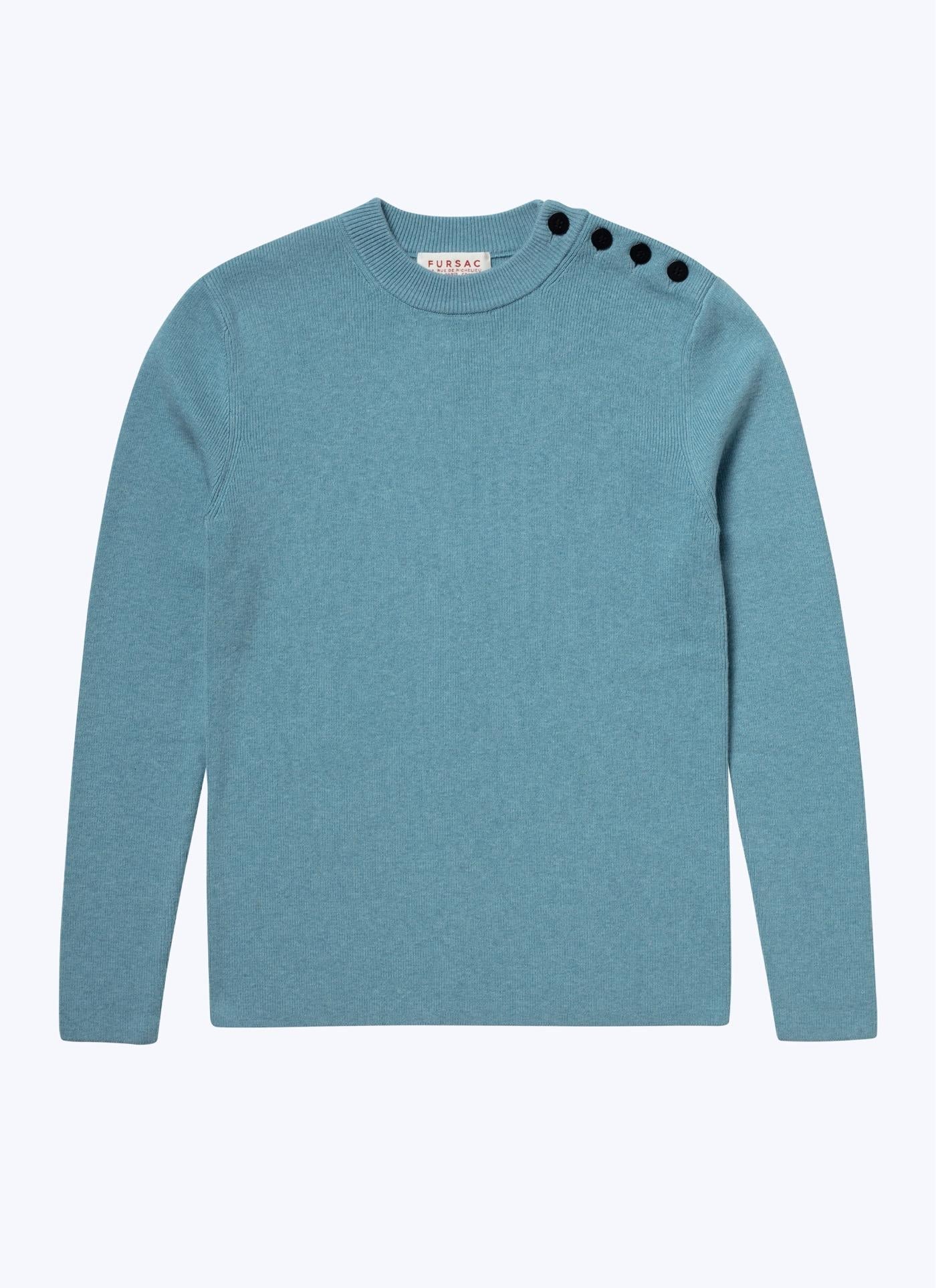 Fursac - Pull Marin En Laine Et Coton - Ciel - Homme
