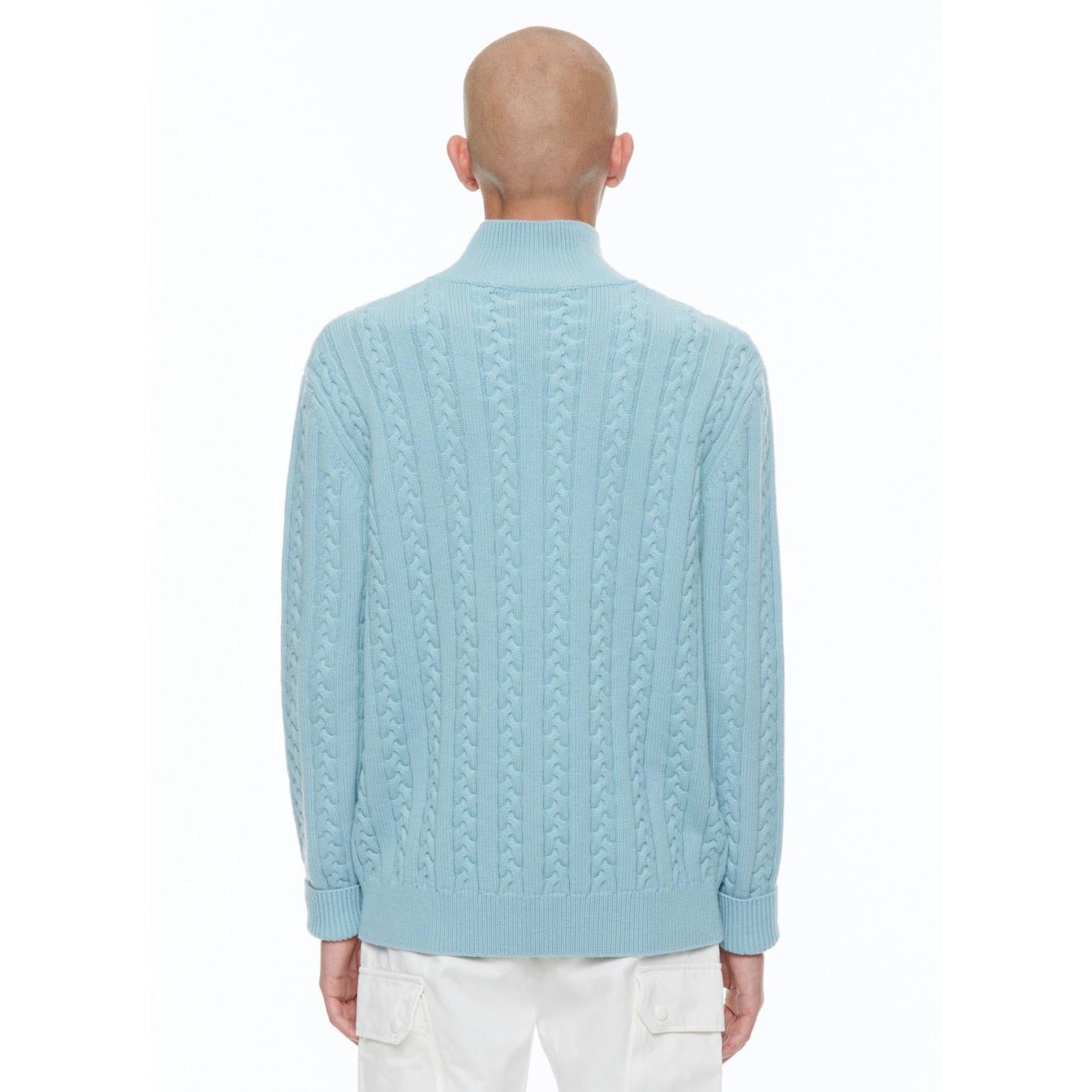 Jersey De Punto De Lana Y Cashmere - Azul Cielo