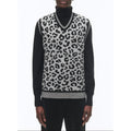 Jersey De Lana Sin Mangas Con Cuello En V - Snow Panther Jacquard