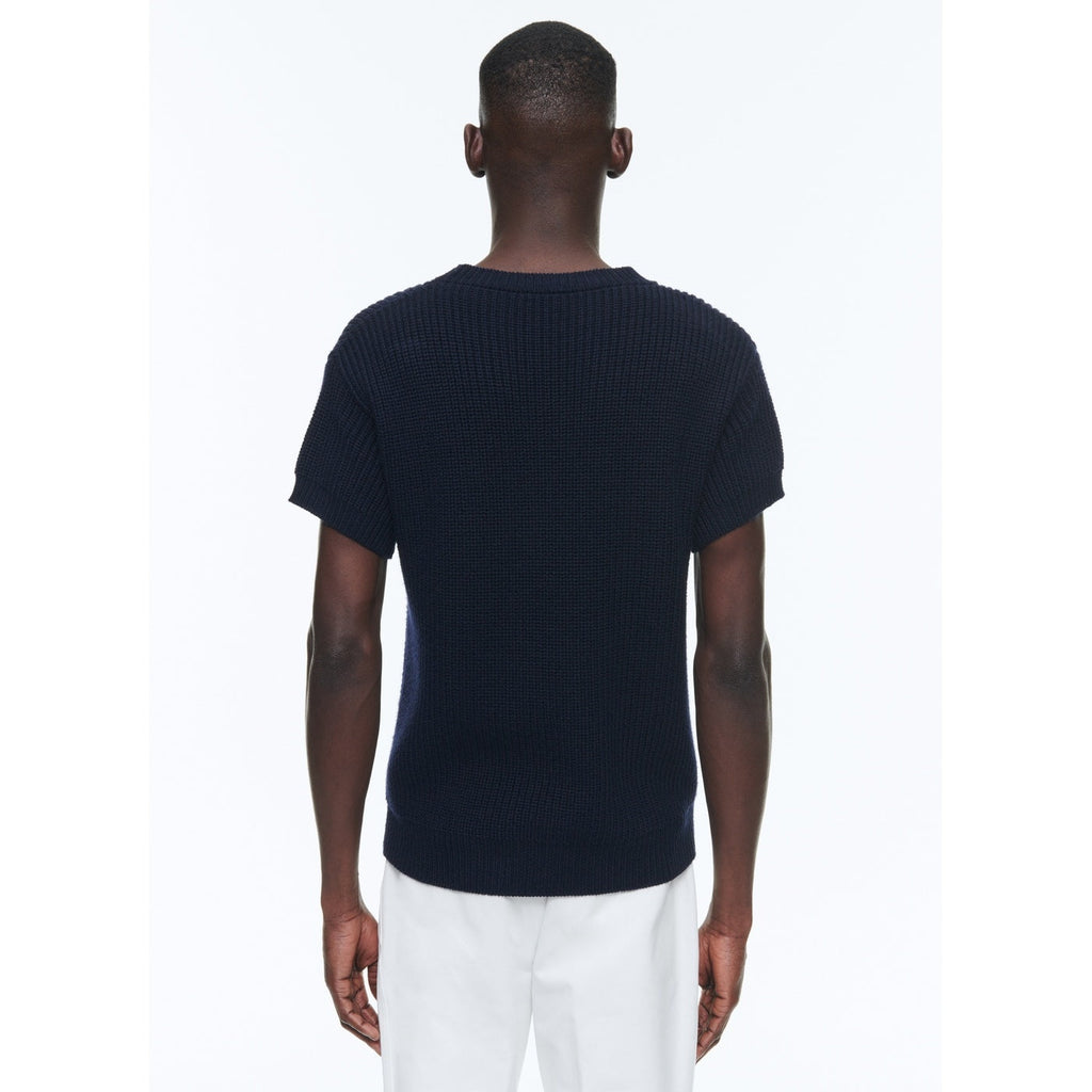 Fursac - Pull À Côtes En Laine Et Coton - Bleu Marine