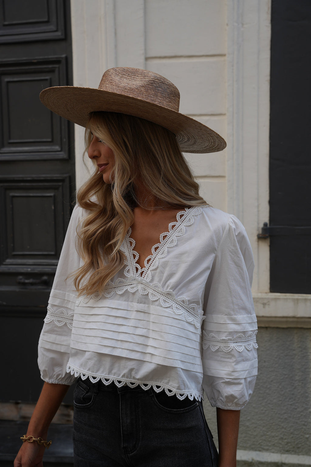 Blusa Cathy Bordada - Blanco
