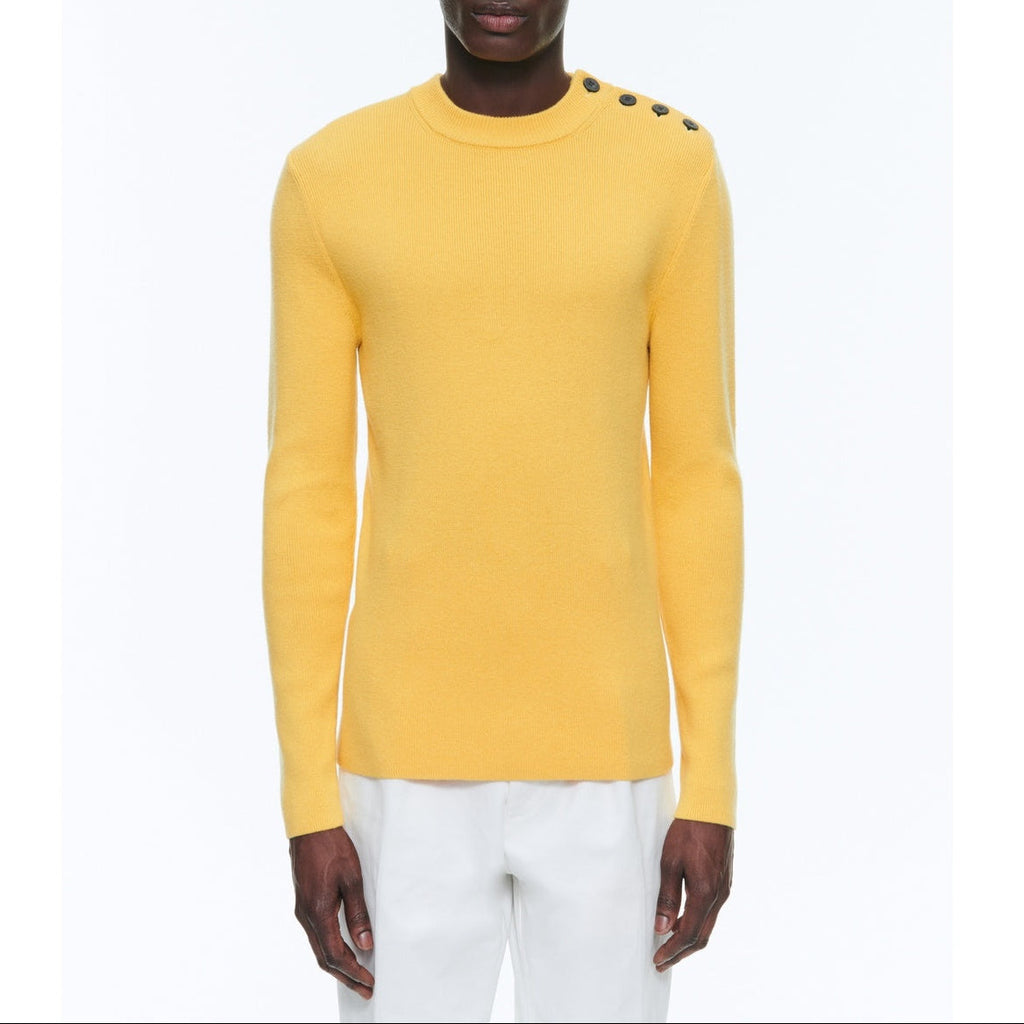 Jersey Marinero De Canalé Con Botones En Los Hombros - Amarillo Paja