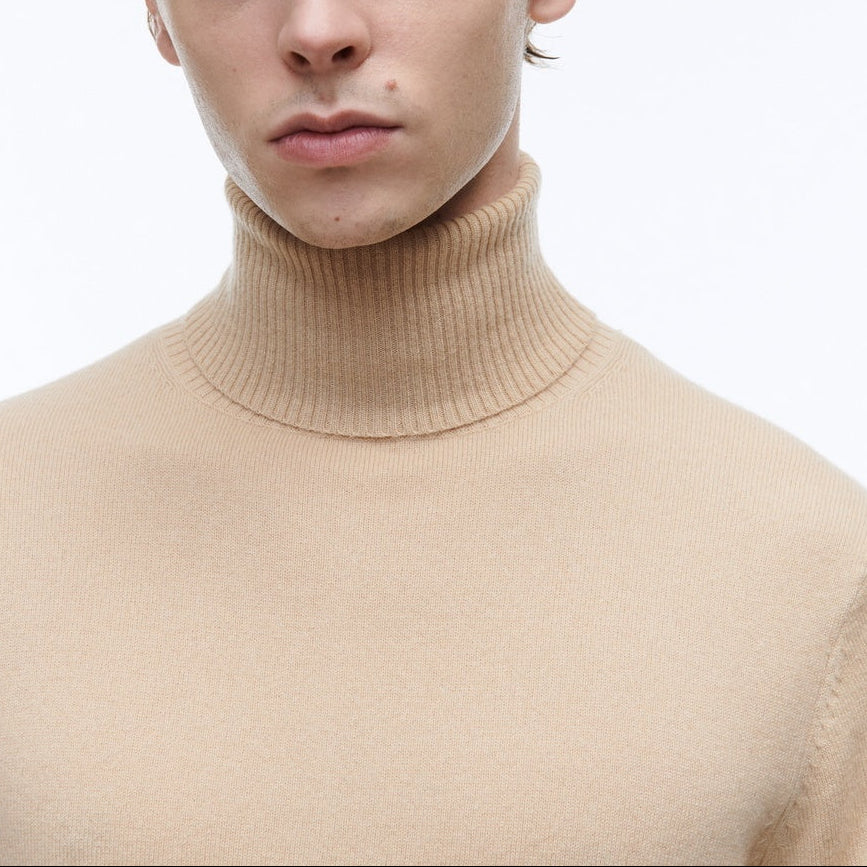 Fursac - Pull Col Roulé En Laine Et Cachemire - Beige