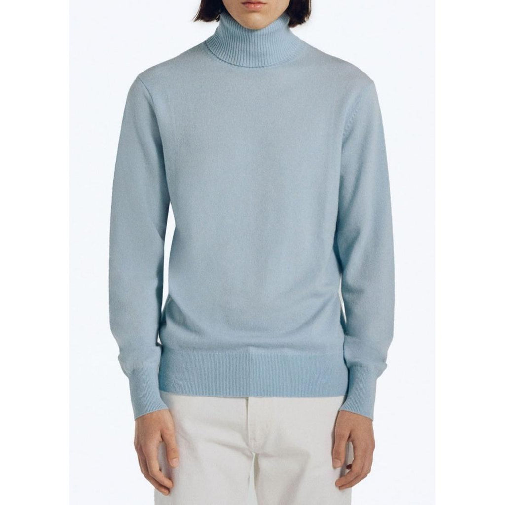 Fursac - Pull Col Roulé En Laine Et Cachemire - Bleu