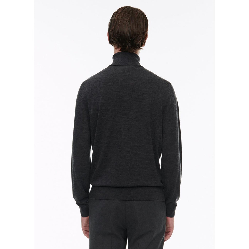 Jersey De Cuello Alto Gris De Lana Merino - Gris