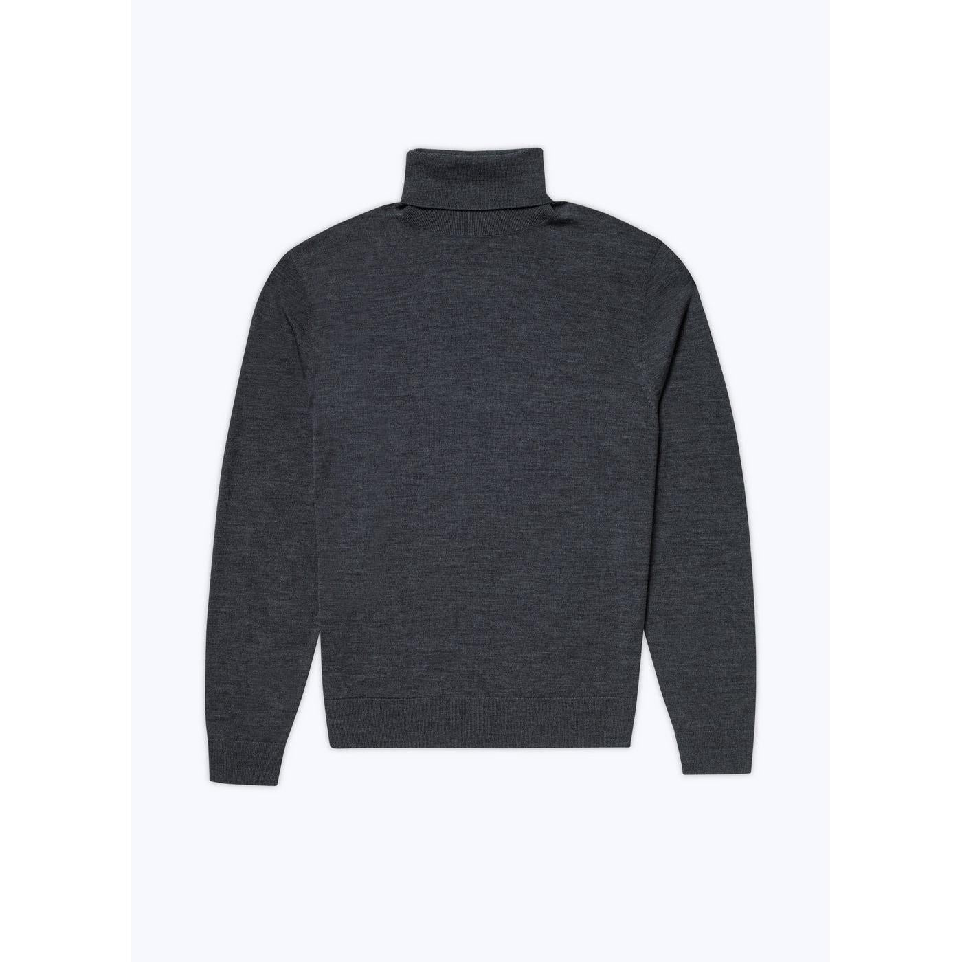 Jersey De Cuello Alto Gris De Lana Merino - Gris
