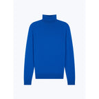 Jersey Fino De Cuello Alto En Lana Merino - Azul