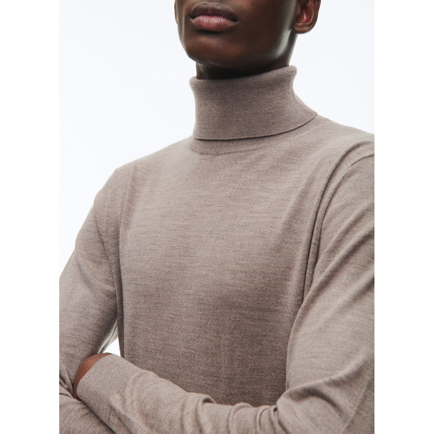 Fursac - Pull Col Roulé Mérinos Taupe 16Gg - Taupe