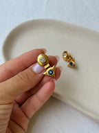 Boucles D’Oreilles Vintage - Géométriques Strass Bleus Et Blancs