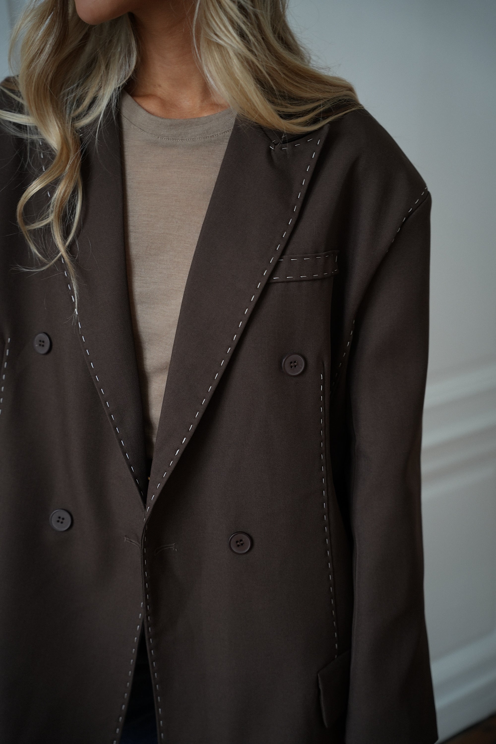 Flavie Blazer Jacket - Chocolate