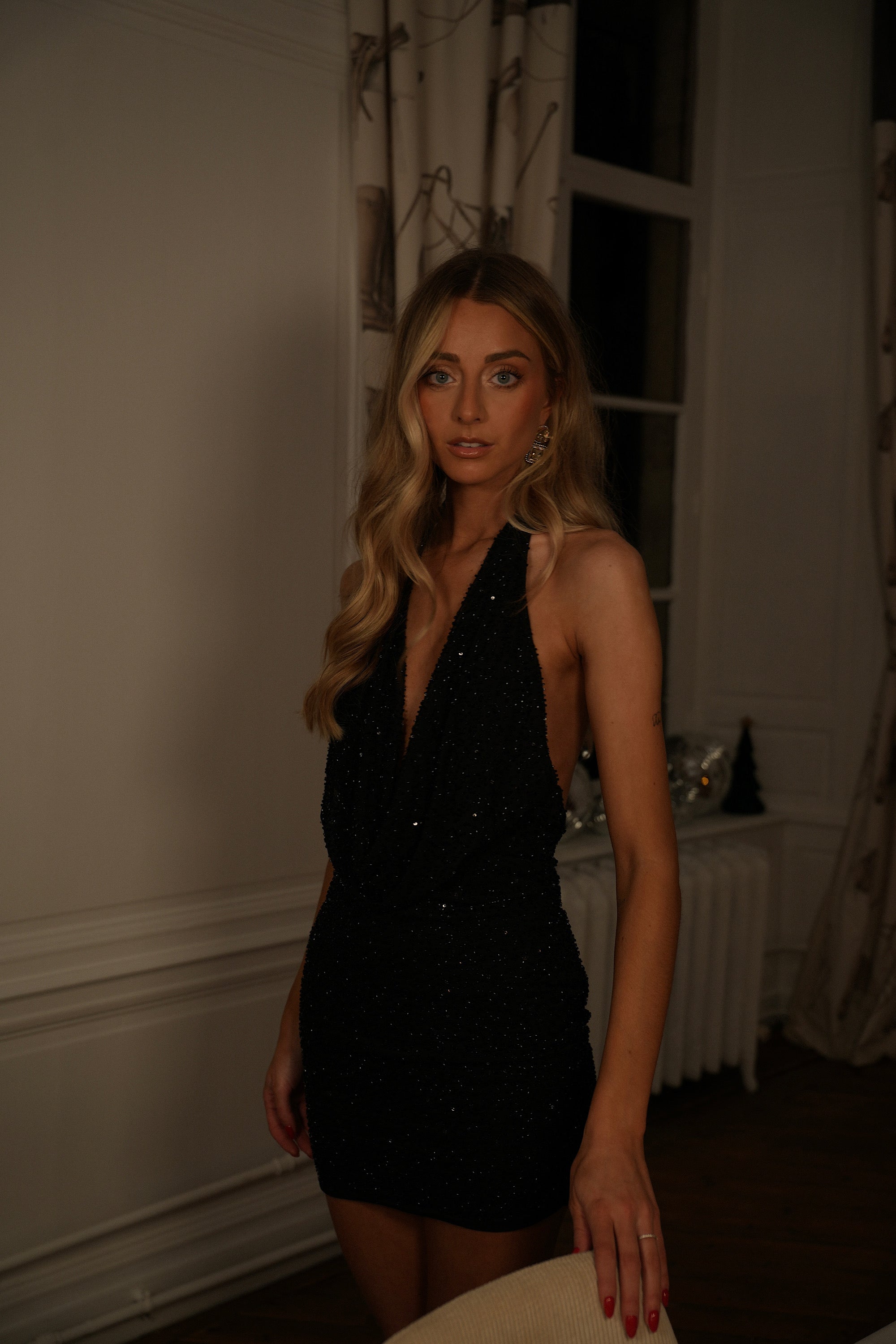 Robe À Sequins Léona - Noire
