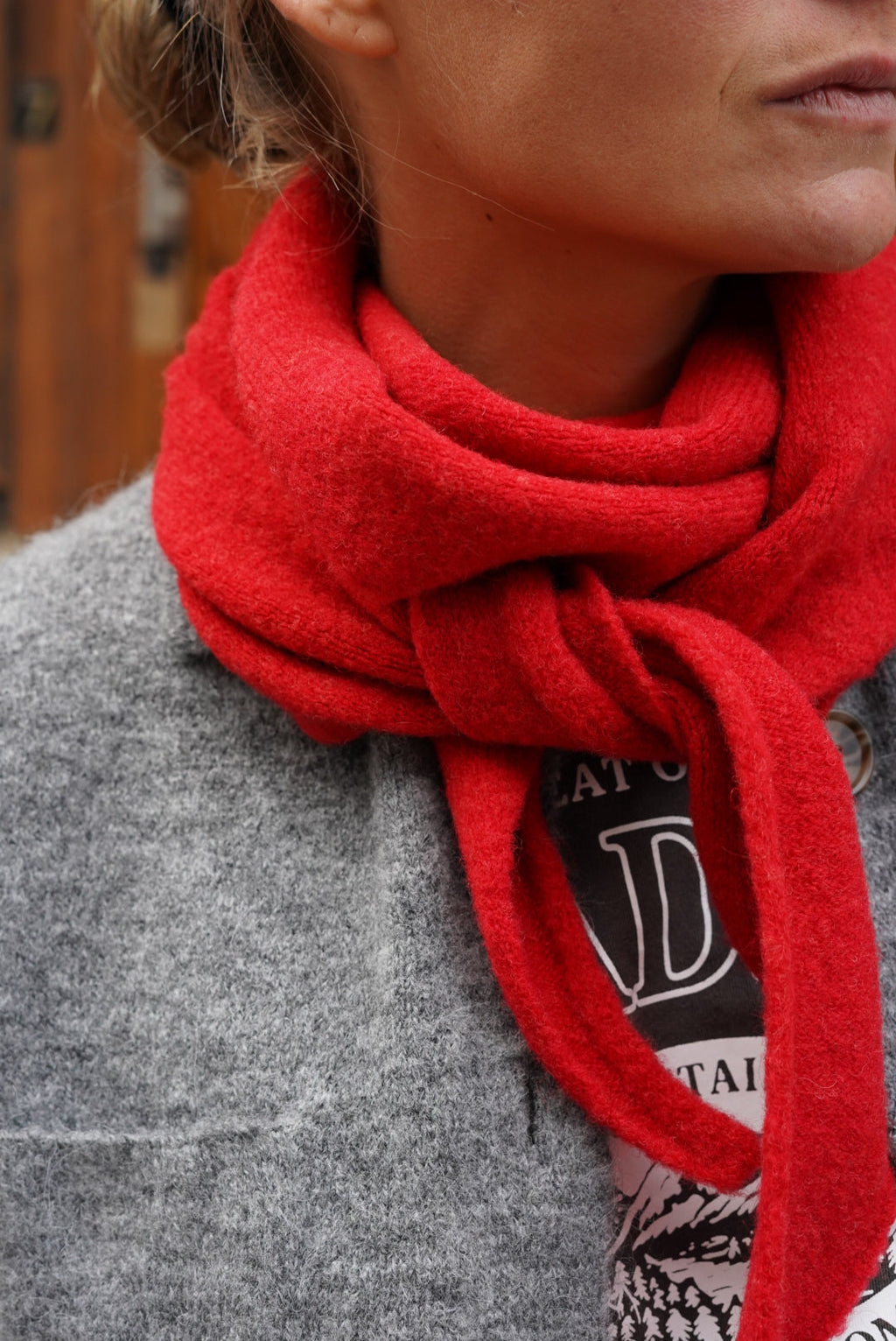 Arthus Red Knit Scarf
