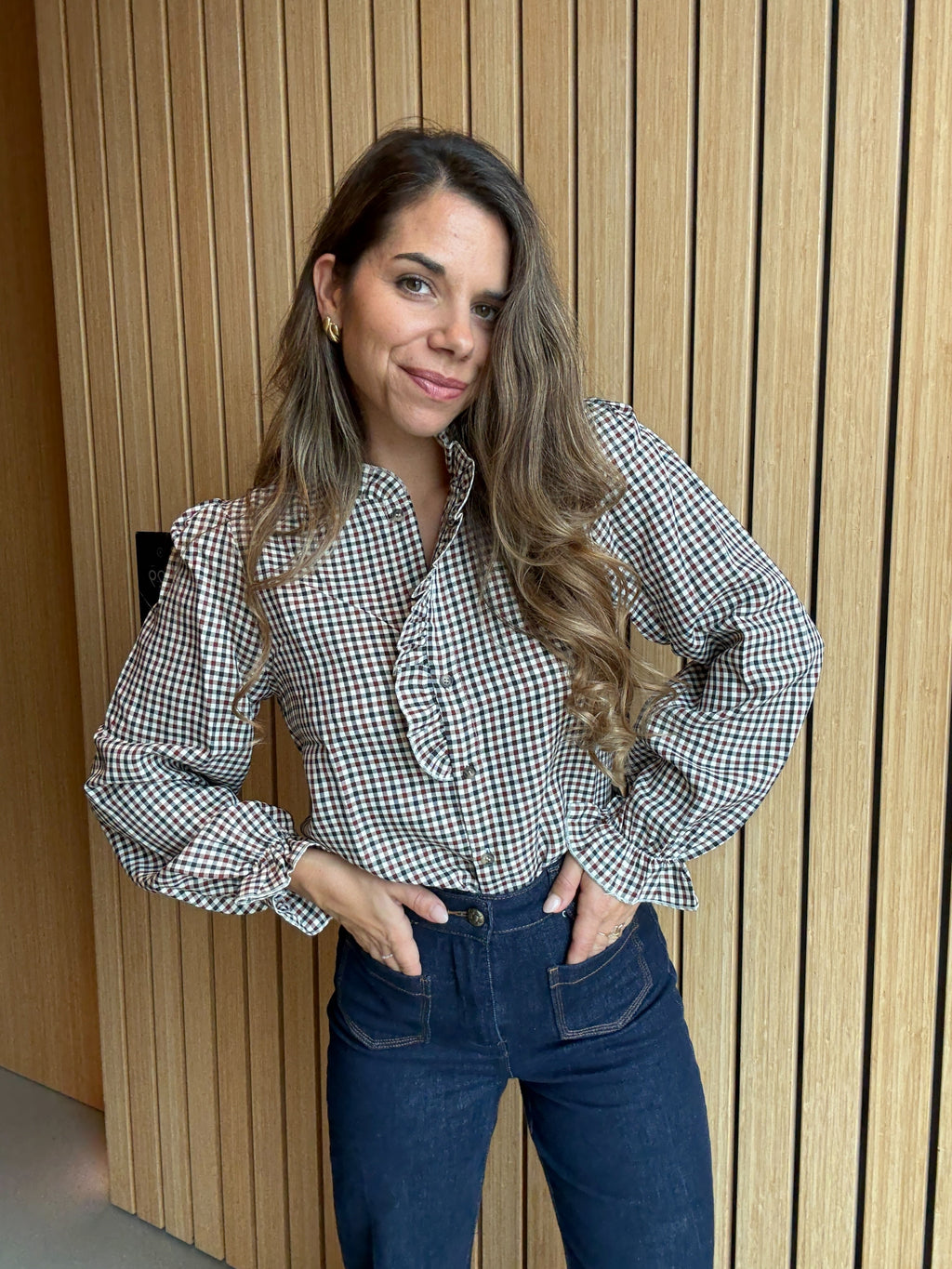 Jeanne Checked Blouse