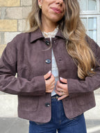Thelma Chocolate Suede Effect Jacket
