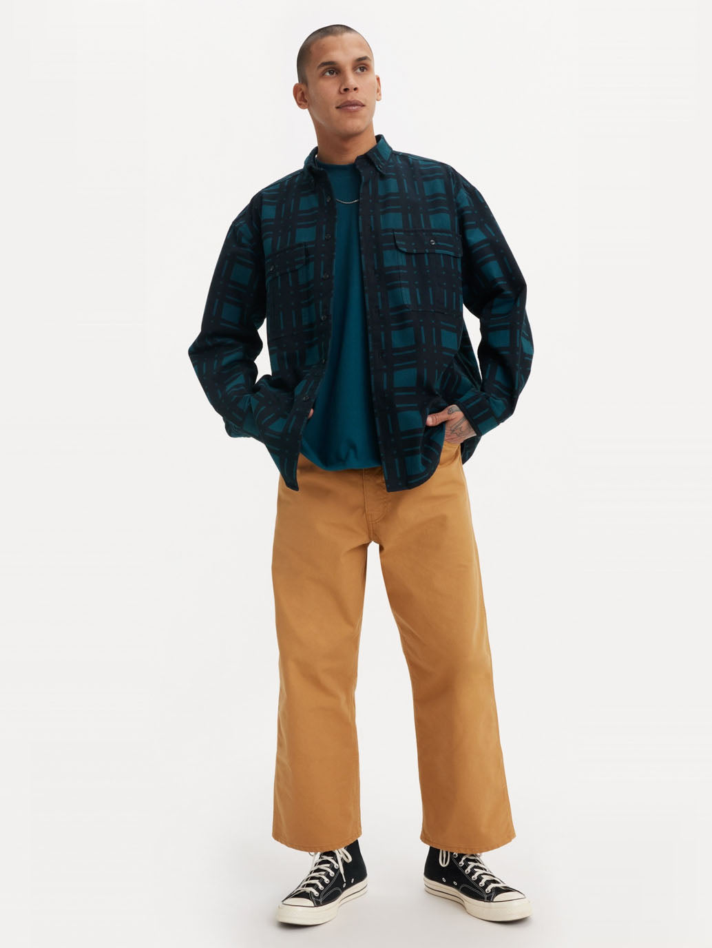 Men'S Tan Brown Loose Fit Mid Rise Jeans