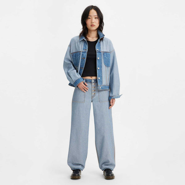 Jean Baggy Taille Mi-Haute Levi's Dad Réversible Bleu