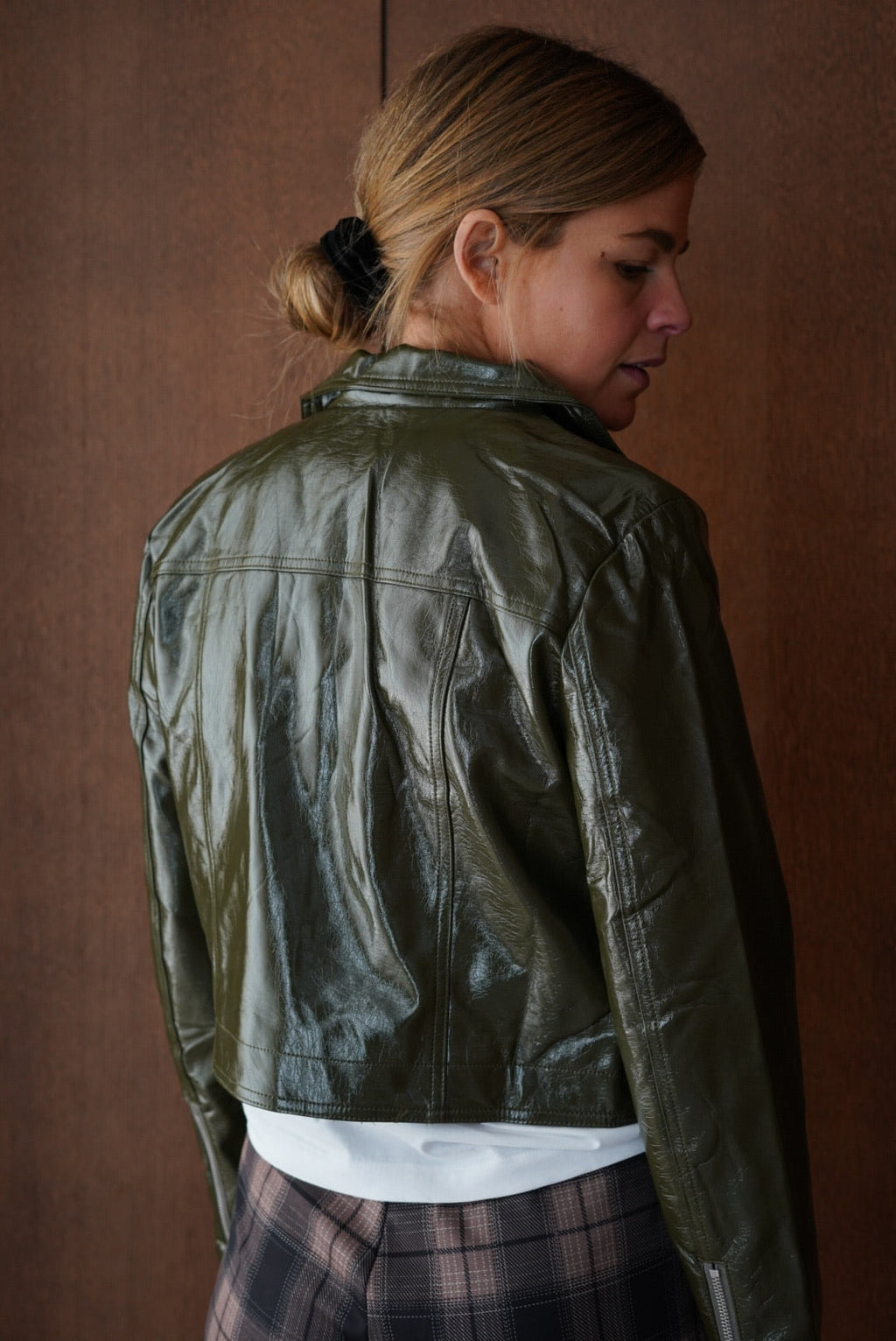 Scarlett Khaki Vinyl Jacket