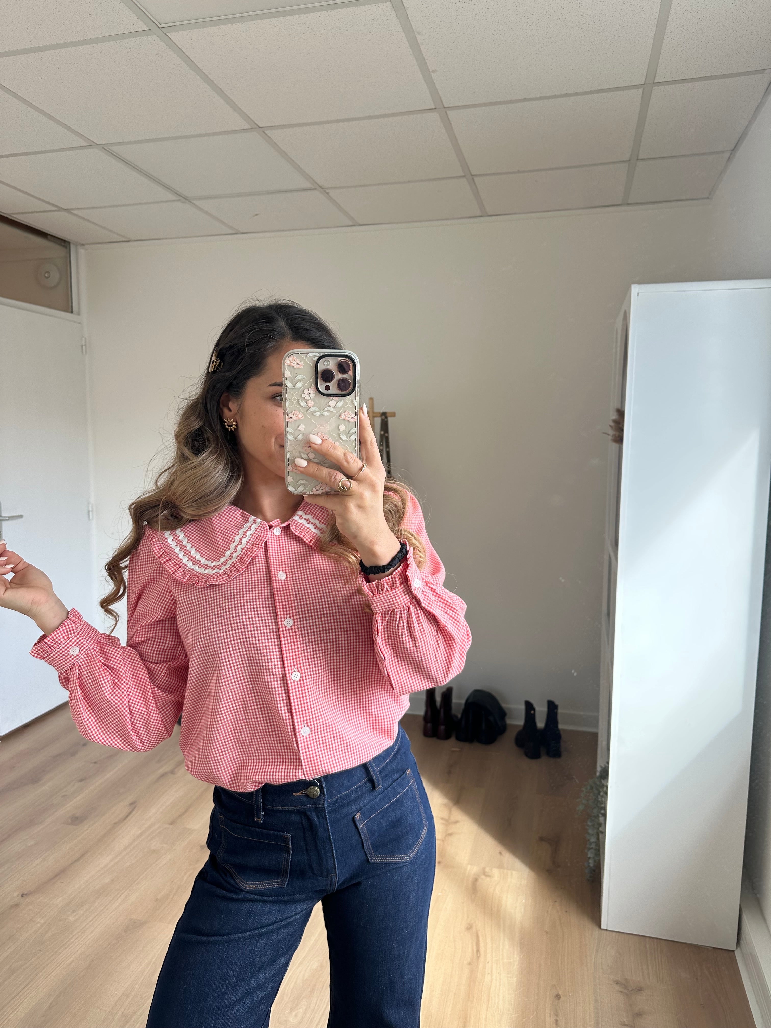 Anaëlle Claudine Collar Vichy Blouse