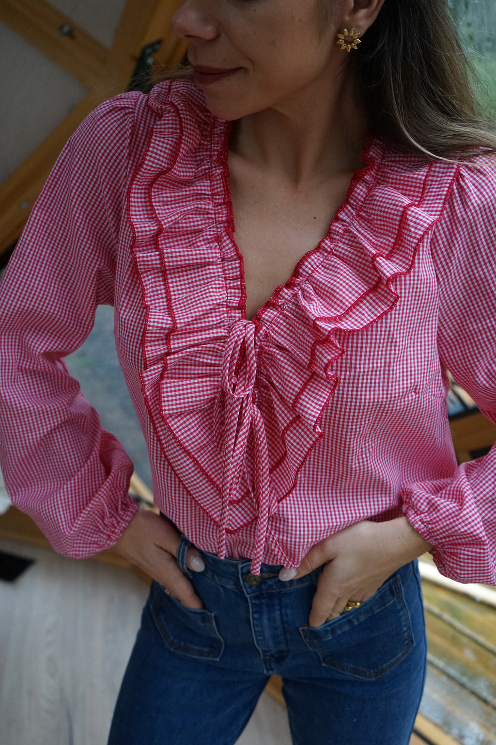 Blouse Vichy Rouge Stella