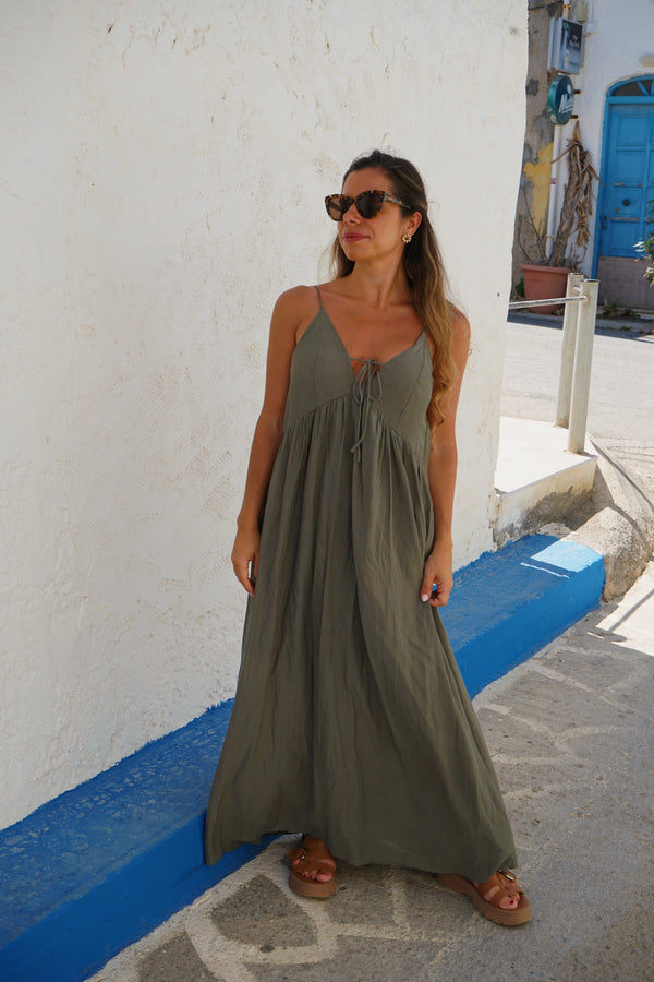 Stella Khaki Long Dress