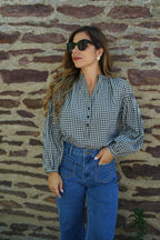 Blusa vichy negra Clothilde