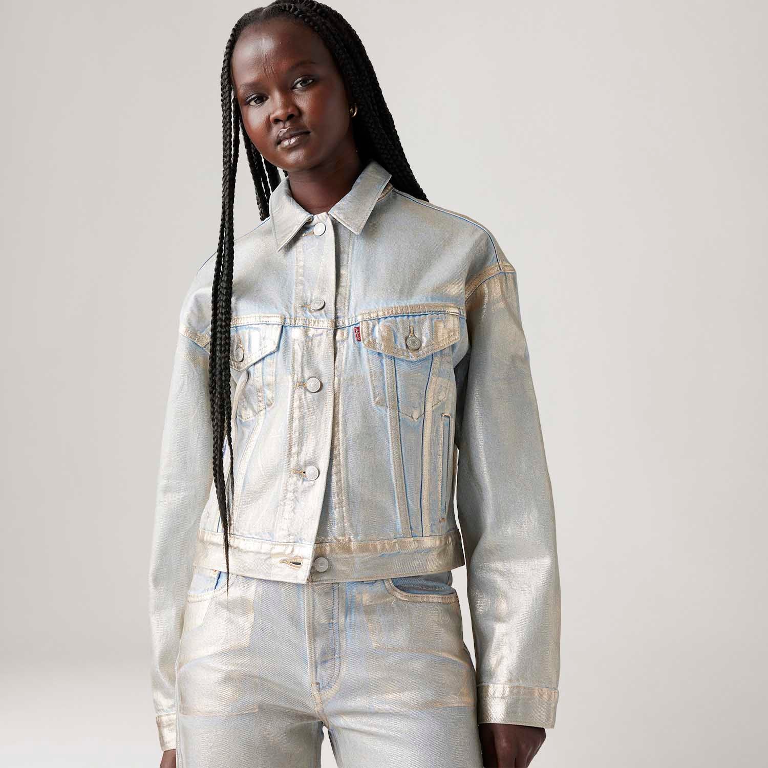 Veste En Jean Levi's Shrunken 90'S Argenté