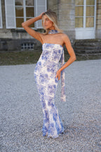 Vestido Selma sin tirantes - Azul