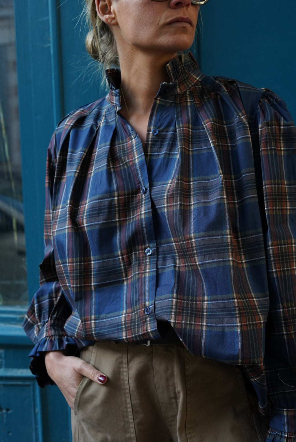 Chemise Elisabeth Carreaux Marine