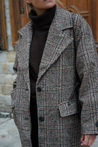 Nicolas Chocolate Check Coat