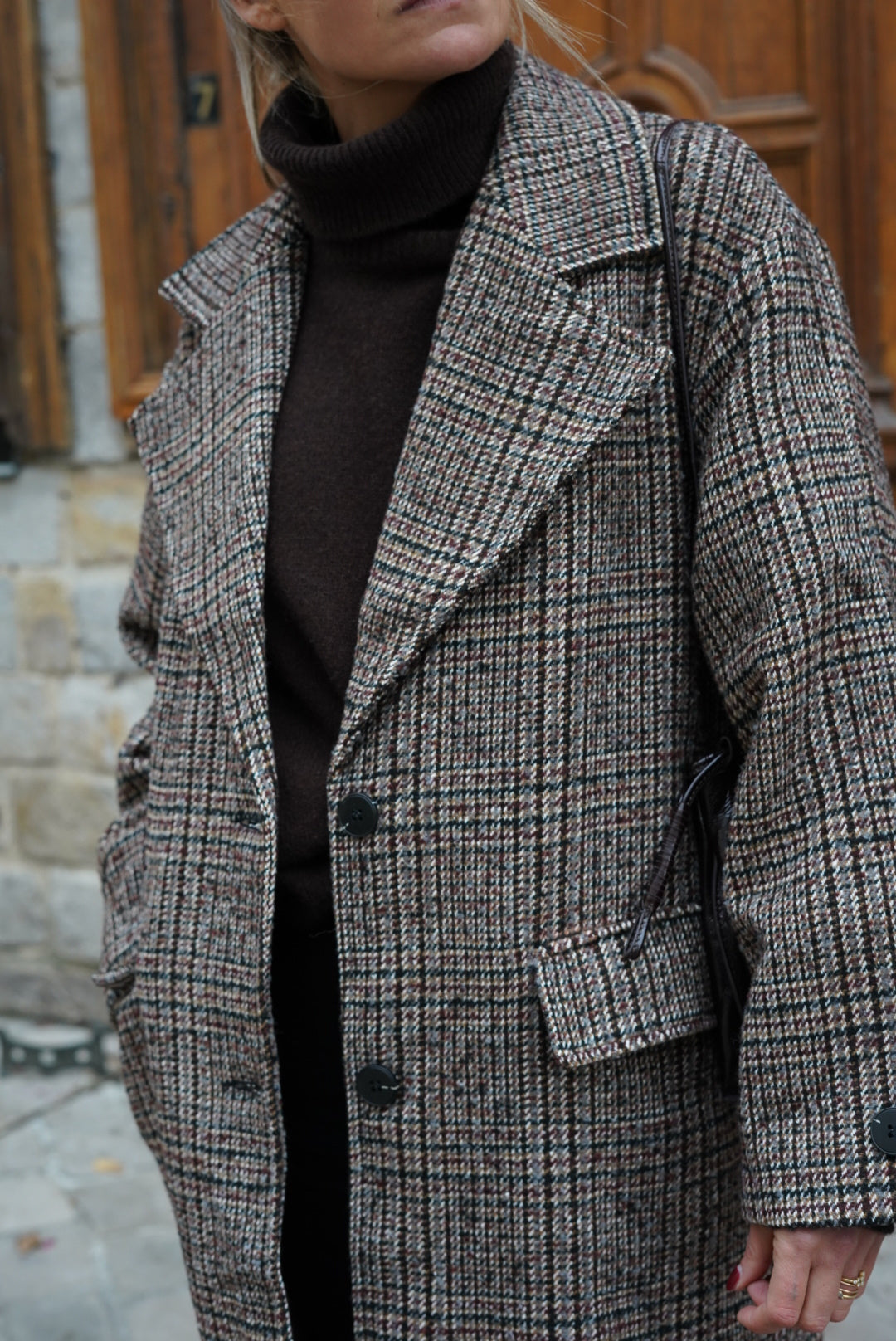 Nicolas Chocolate Check Coat