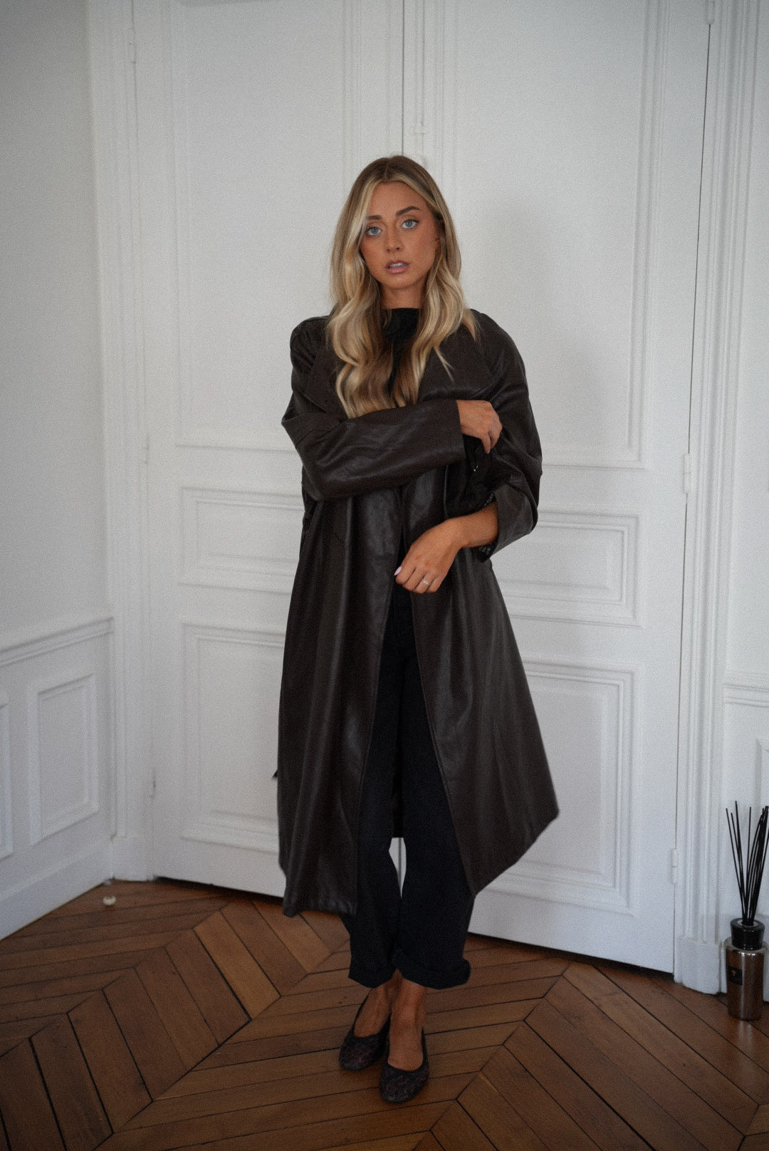 Manteau Cuir Penelope - Chocolat