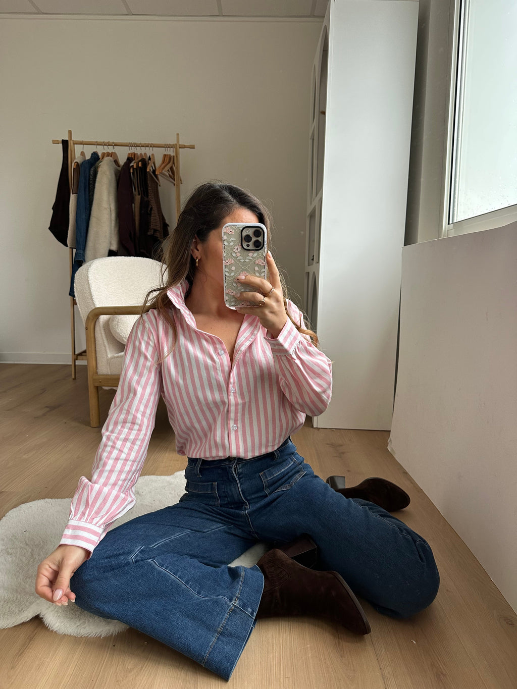 Blouse À Rayures Colette Roses Et Blanches