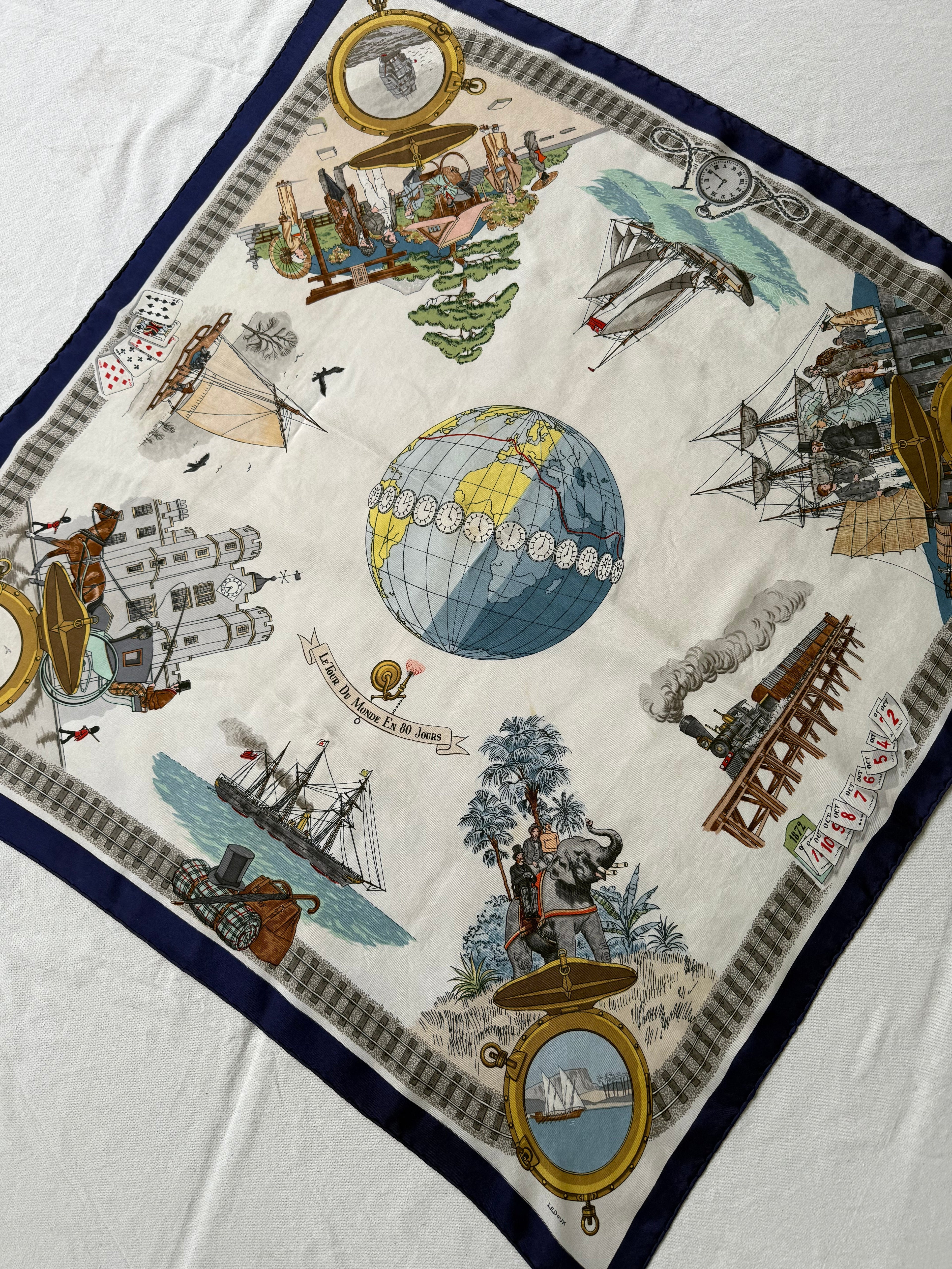 Pañuelo Hermès – Modelo Le Tour Du Monde En 80 Jours