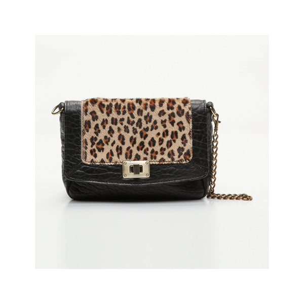 Gaby Shoulder Bag - Black Leopard Pattern