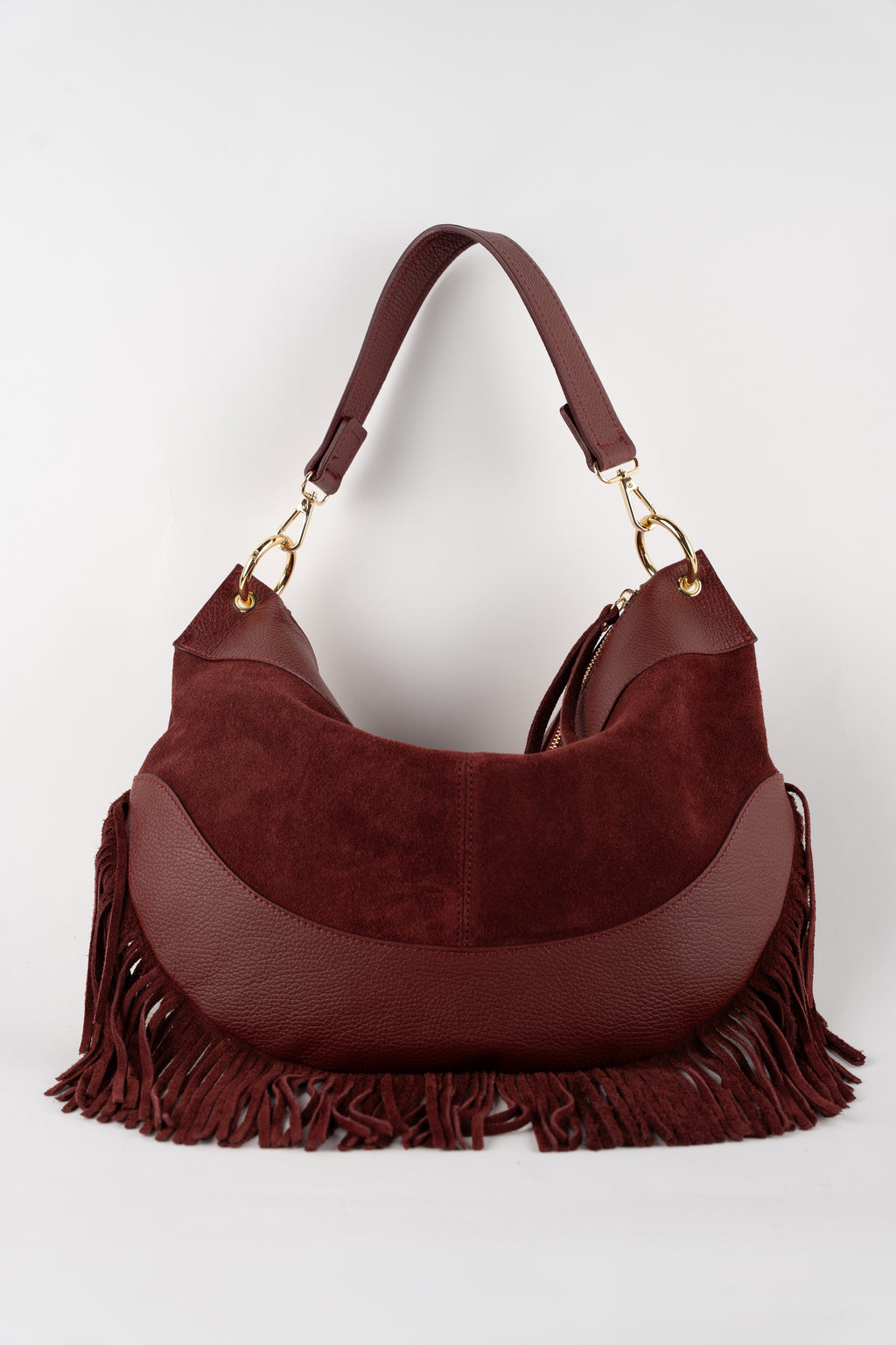 Kael Fringe Crossbody Bag - Burgundy