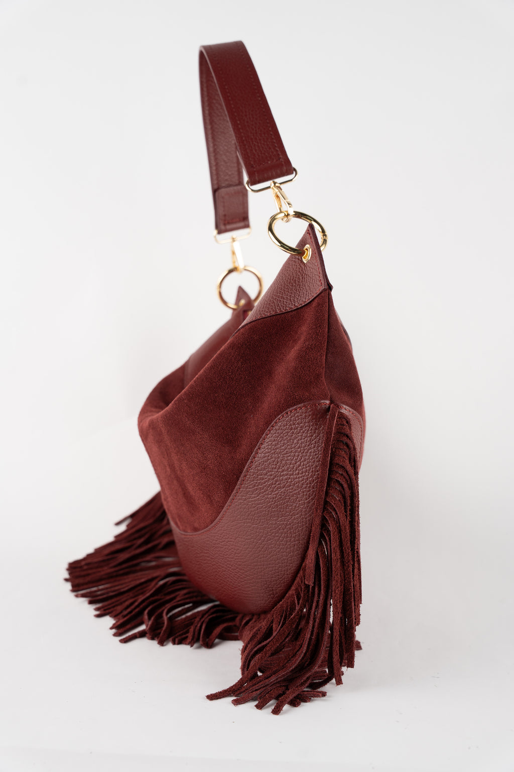 Kael Fringe Crossbody Bag - Burgundy
