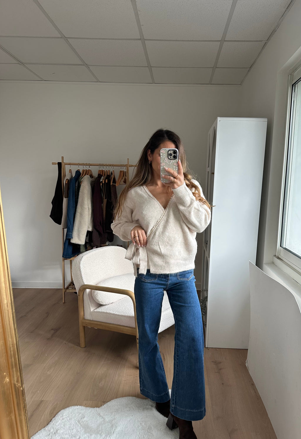 Cardigan À Noeud Chloé Beige
