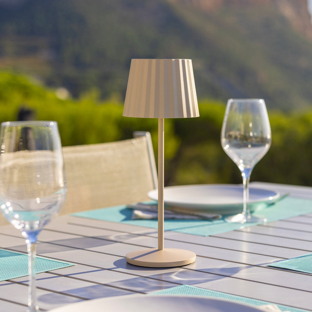 Abby - Wireless Table Lamp - Steel - Beige