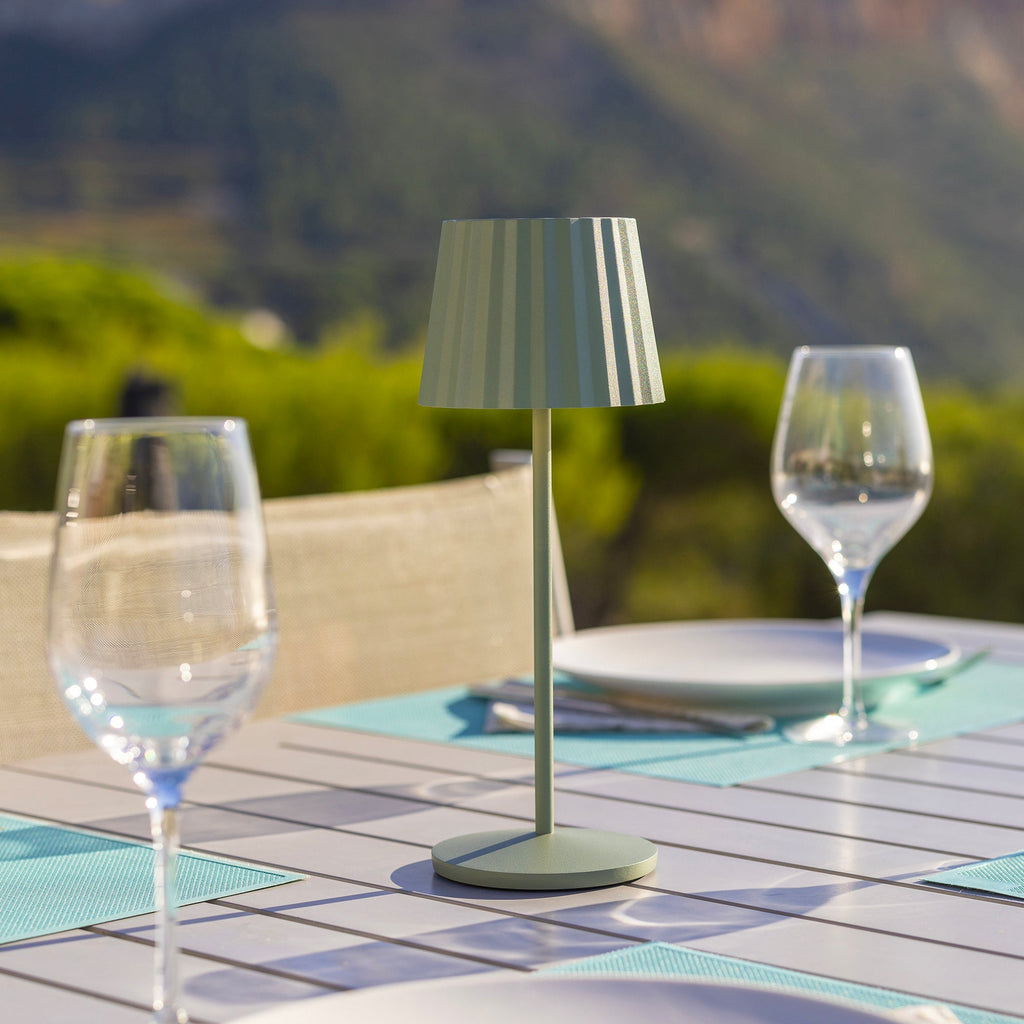 Abby - Lampe De Table Sans Fil - Acier - Vert