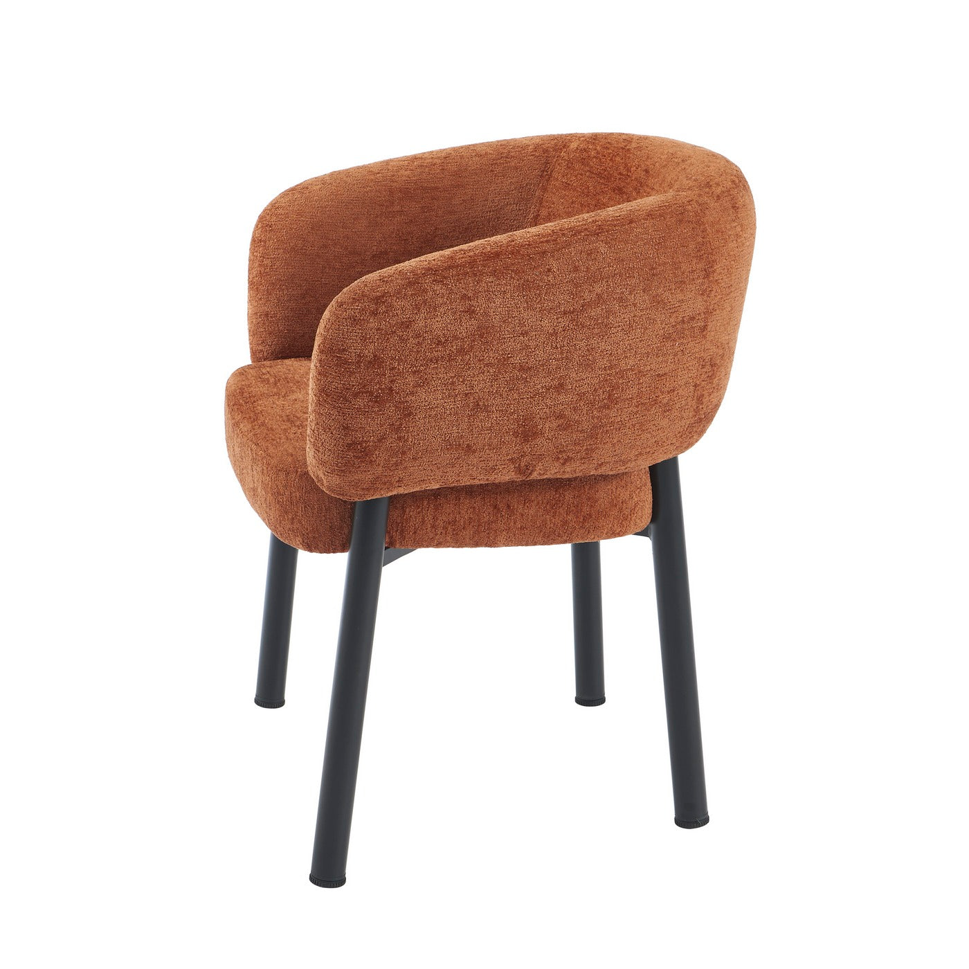 Abelia - Chairs - Chenille - Terracotta And Black Metal Legs