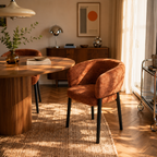 Abelia - Fauteuil De Table - Tissu Chenille - Terracotta