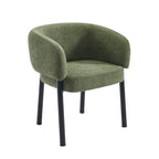 Abelia - Chairs - Woven Velvet - Green And Black Metal Legs