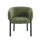 Abelia - Chairs - Woven Velvet - Green And Black Metal Legs