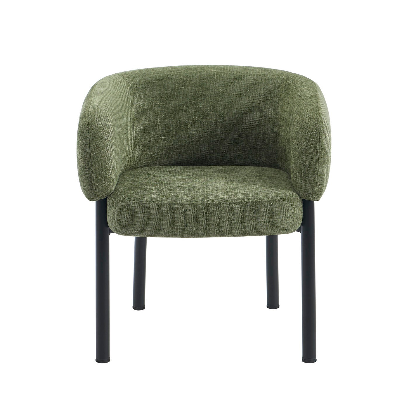 Abelia - Chairs - Woven Velvet - Green And Black Metal Legs