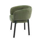 Abelia - Chairs - Woven Velvet - Green And Black Metal Legs