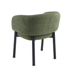 Abelia - Chairs - Woven Velvet - Green And Black Metal Legs