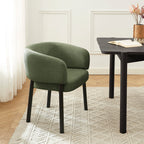 Abelia - Chairs - Woven Velvet - Green And Black Metal Legs
