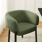 Abelia - Chairs - Woven Velvet - Green And Black Metal Legs